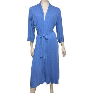 N by Natori Women’s Size S Azure Blue Congo Wrap Jersey Robe